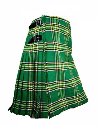 Deluxe Kilt Irish National Tartan Hand made 8 yards on material 