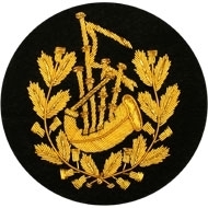 Pipe Major Badge Gold Bullion on Black