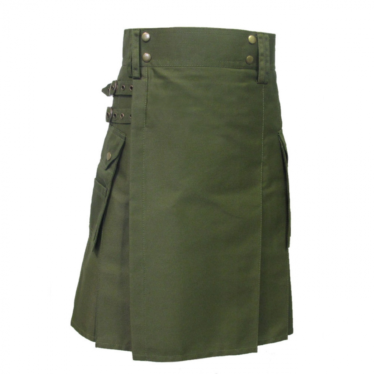 Olive Green Heavy Cotton Utility/Wilderness Kilt