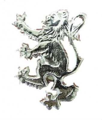 Chrome Lion Rampant Kilt pin