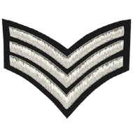 The 3 Stripe Chevrons Badge silver bullion black background