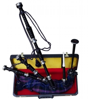 Bagpipe Black rosewood Nickel Silver Fitting Pride of Scotland Tartan 