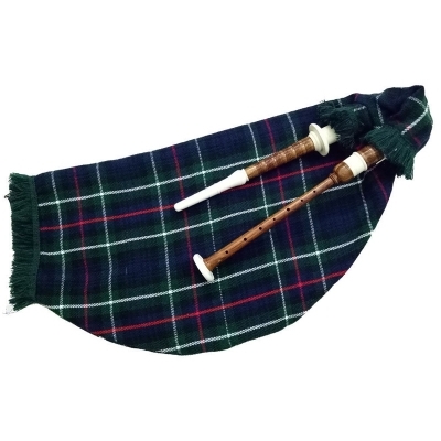 Scottish goose practice set imitation ivory mounts Mackenzie tartan bag fringe brand bagpipe