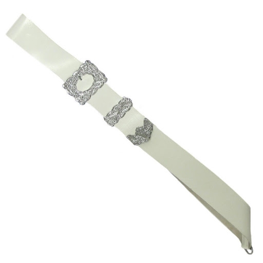 White Leather Drummer Cross Belt