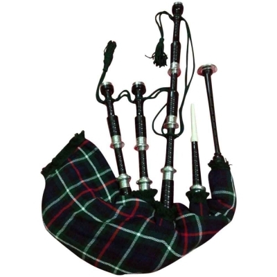 Bagpipe Black rosewood Nickel Silver Mounts Mackenzie Tartan cover