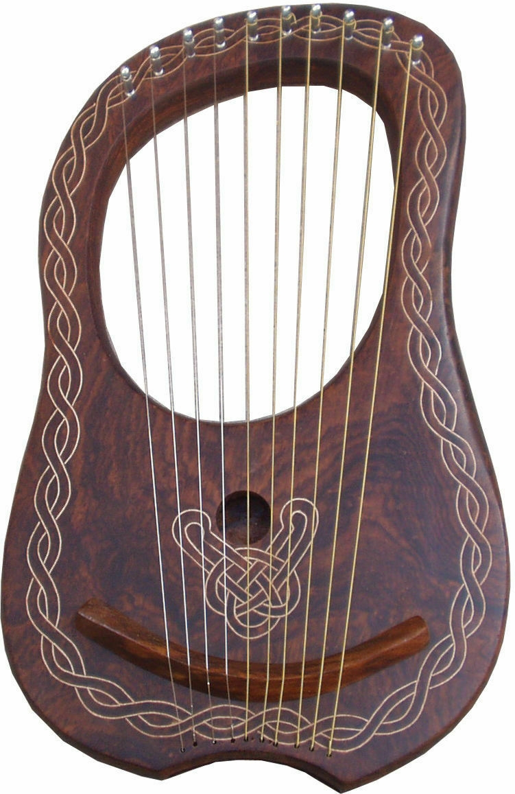 Irish LYRA HARP 10 METAL STRINGS WITH FREE PADDED CARRYING CASE AND TUNING KEY