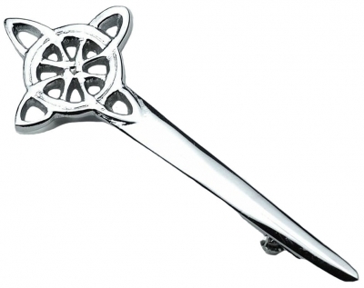 Scottish & Irish Celtic Head Kilt Pin with Chrome Finish