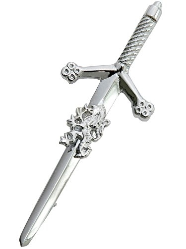 Rampant lion kilt pin chrome finish and has a swivel lock pin on the back