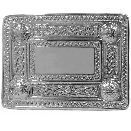 Celtic Knot Design Chromed brass kilt belt buckle