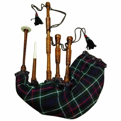 HIGHLAND BAGPIPE MACKENZIE TARTAN COVER BAG COVER & MATCHING CORD