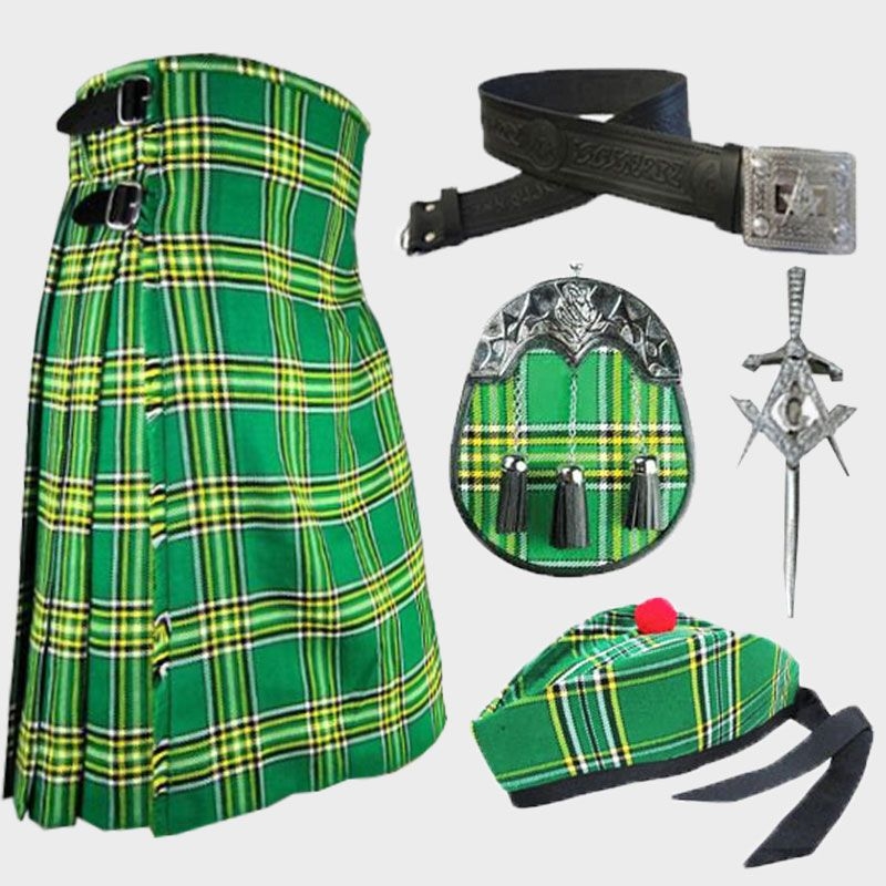 Kilt Irish National Tartan 13 OZ Kilt Deal 8 yards (sett) 24