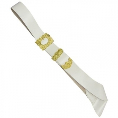 White Leather Drummer Cross Belt