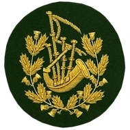 Pipe Major Badge Gold Bullion on Green