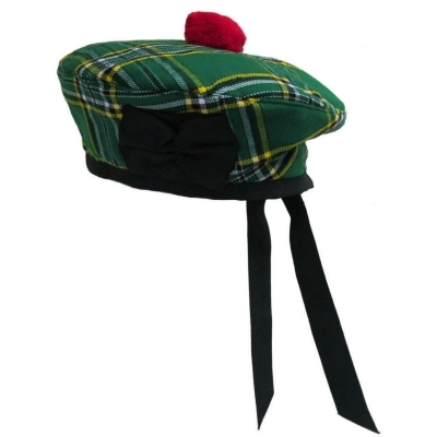 An Irish National Tartan Tammy cap traditional Scottish headwear style