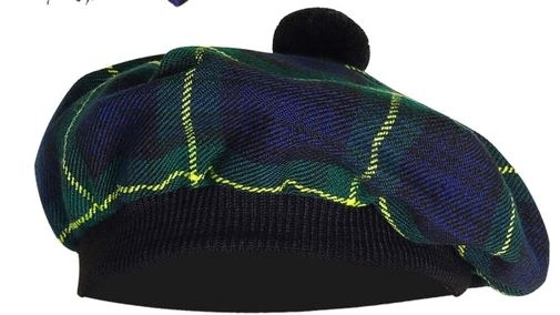 A Gordon Tartan Tammy cap traditional Scottish headwear style
