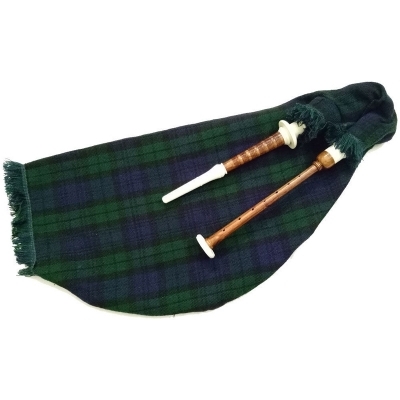 Scottish goose practice set imitation ivory mounts black watch tartan bag