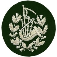 Pipe Major Badge Silver Bullion on Green